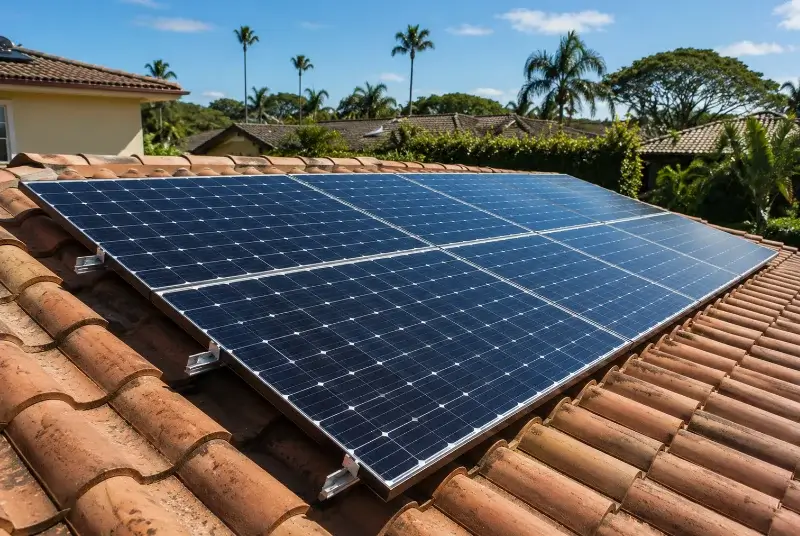 Installation de panneaux solaires au Val